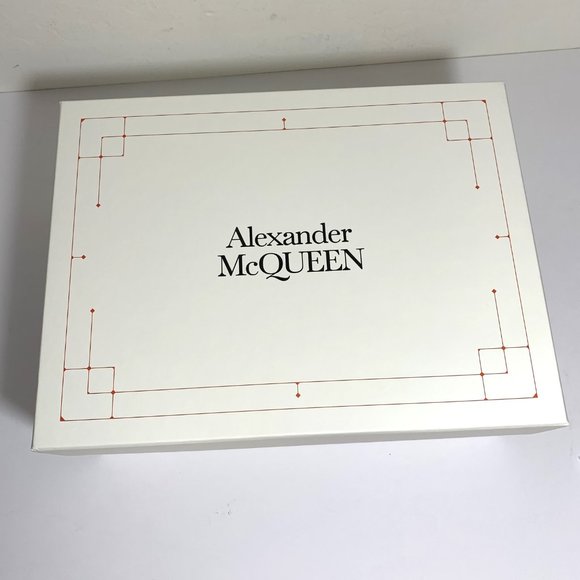 Alexander McQueen Oversized Sneakers Lace Up White Lust Red Size 37.5 US 7.5 - Picture 12 of 12